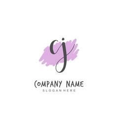Handwritten initial letter C J CJ for identity and logo. Vector logo template with handwriting and signature style.