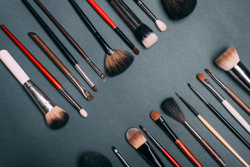 makeup brush set for eyes and face skin