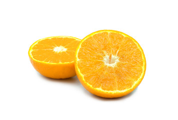 Natural Vitamin C oranges. Healthy fruit on a white background
