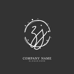 Handwritten initial letter Z J ZJ for identity and logo. Vector logo template with handwriting and signature style.