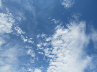 White clouds in the blue sky 