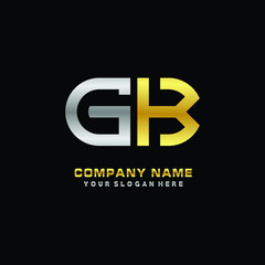 Obraz premium GK initial letters looping linked oval elegant logo silver, gold