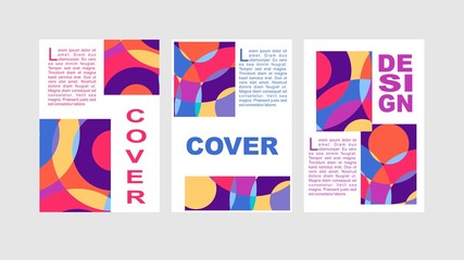 Artistic covers design. Creative colors backgrounds. Trendy futuristic design for corporate business annual report book cover brochure flyer poster. vector template
