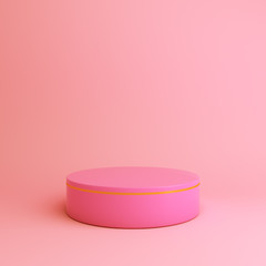 Happy valentines day, banner, layout, template,  design creative concept podium product display mock up on pink rose background. 3D rendering illustration.