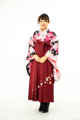 小振袖と袴姿の女性