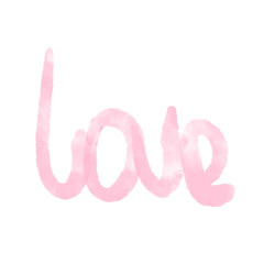 Illustration inscription lettering Valentine's Day. Word Love.