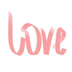 Illustration inscription lettering Valentine's Day. Word Love.