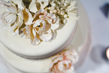 Wedding Cake with Flowers 
