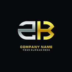 Obraz premium ZK initial letters looping linked oval elegant logo silver, gold