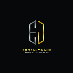 letter EJ Minimalist style of gold and silver. luxury minimalist logo for business