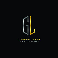 letter GL Minimalist style of gold and silver. luxury minimalist logo for business