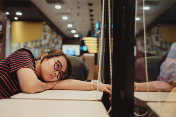 young woman in the coffee shop
