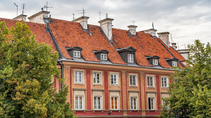 Roofs of old town in Warsawa