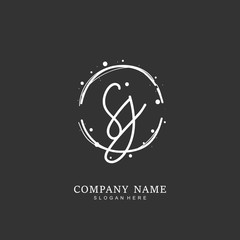 Handwritten initial letter S J SJ for identity and logo. Vector logo template with handwriting and signature style.