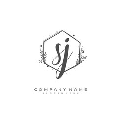 Handwritten initial letter S J SJ for identity and logo. Vector logo template with handwriting and signature style.