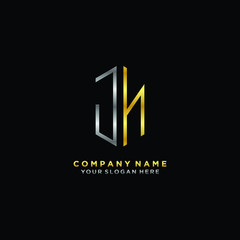 letter JN Minimalist style of gold and silver. luxury minimalist logo for business