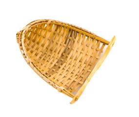 Thailand bamboo fishing trap made from bamboo wood on white background