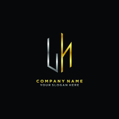 Fototapeta premium letter LN Minimalist style of gold and silver. luxury minimalist logo for business