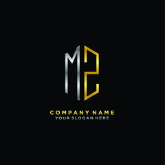 letter MZ Minimalist style of gold and silver. luxury minimalist logo for business