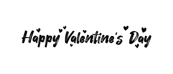 Happy Valentine's Day. Typographic text sign. Love design for holiday greeting card.