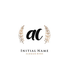 AC Initial handwriting logo vector	