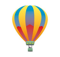 Fototapeta premium Colorful hot air balloon isolated on white background