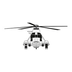 Isolated helicopter vector illustration on a white background