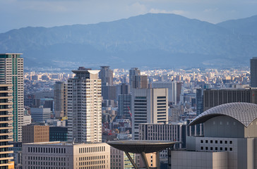 The skyscraper center in the Kita (north) downtown of Osaka. Japan