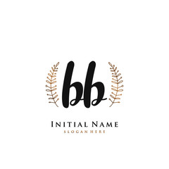 BB Initial handwriting logo vector	