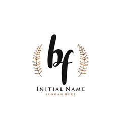 BF Initial handwriting logo vector	