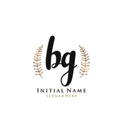 BG Initial handwriting logo vector	