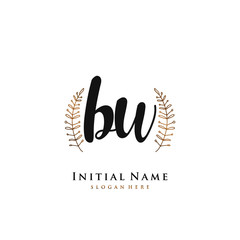 BW Initial handwriting logo vector	