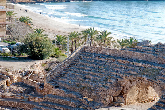 graderias del Anfiteatro Romano en Tarragona (Espa&ntilde;a)