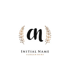 CN Initial handwriting logo vector	