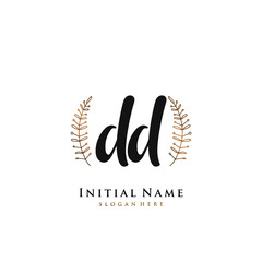 DD Initial handwriting logo vector	