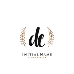 DE Initial handwriting logo vector	