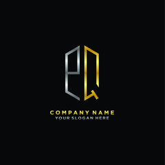letter PQ Minimalist style of gold and silver. luxury minimalist logo for business