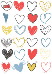 0015 hand drawn scribble hearts