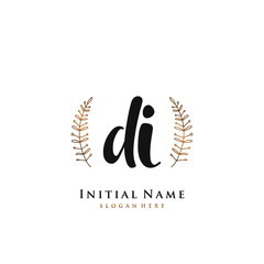 DI Initial handwriting logo vector	