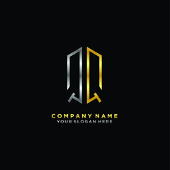 letter QQ Minimalist style of gold and silver. luxury minimalist logo for business