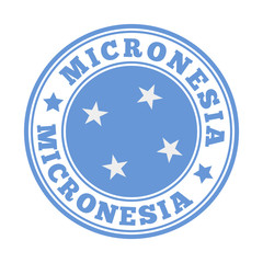 Micronesia sign. Round country logo with flag of Micronesia. Vector illustration.