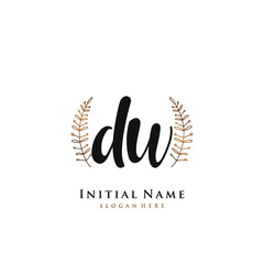 DW Initial handwriting logo vector	