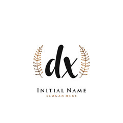 DX Initial handwriting logo vector	