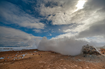  Geothermal area Namafjall Hverir, Iceland.