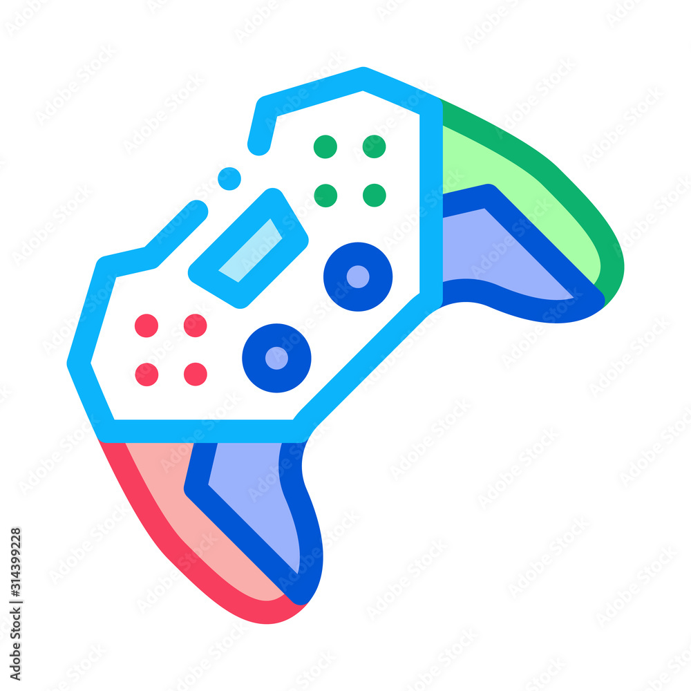 Poster game joystick icon vector. outline game joystick sign. isolated contour symbol illustration