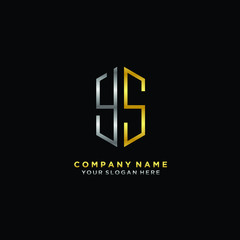 letter YS Minimalist style of gold and silver. luxury minimalist logo for business