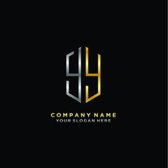 Fototapeta premium letter YY Minimalist style of gold and silver. luxury minimalist logo for business