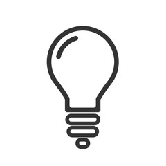 The light bulb icon vector, full of ideas and creative thinking, analytical thinking for processing. Outline symbol illustration.