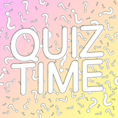Quiz Time, poster design template, game banner, vector illustration