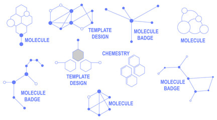 Molecule, DNA macromolecule. Logo of a hexagonal molecule. Banner for chemistry, banner of molecular structure. Vector illustration.